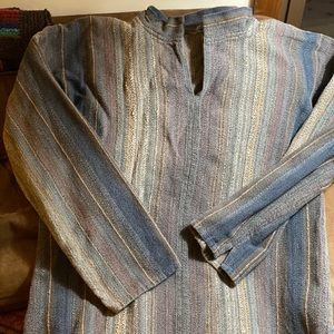 Hand woven collared shirt, vneck